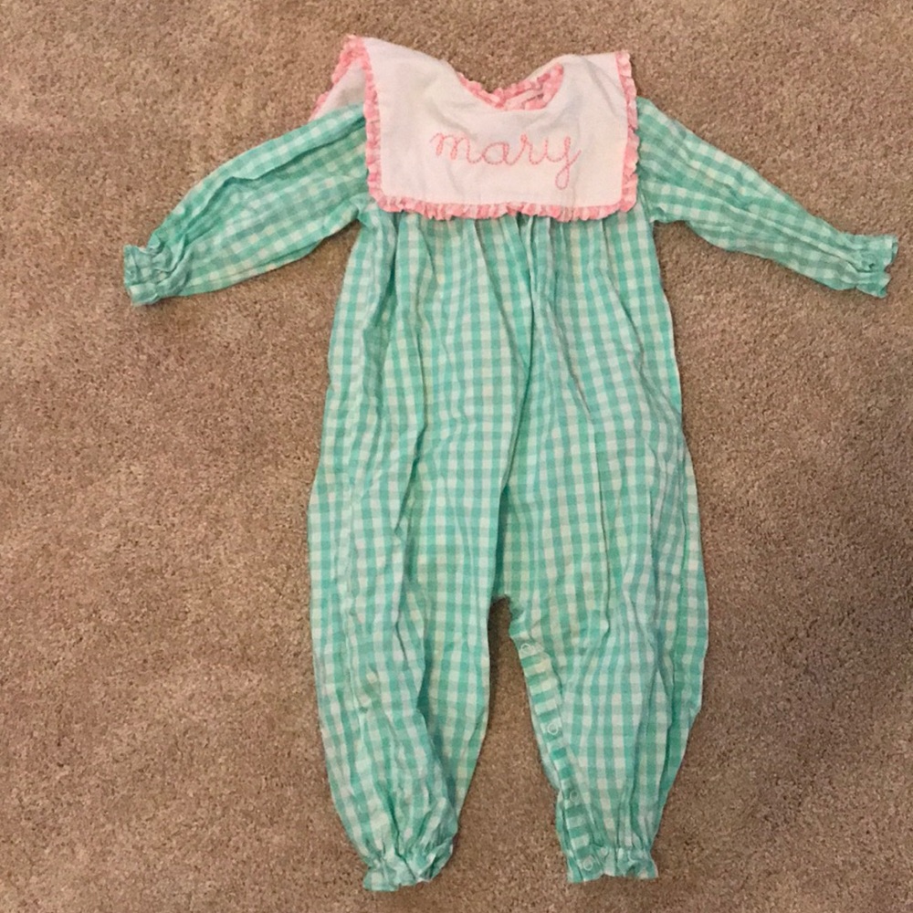 Smocked girls onsie